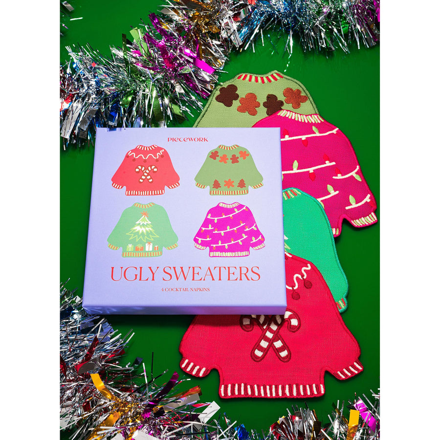 Ugly Sweater Cocktail Napkins Set 4