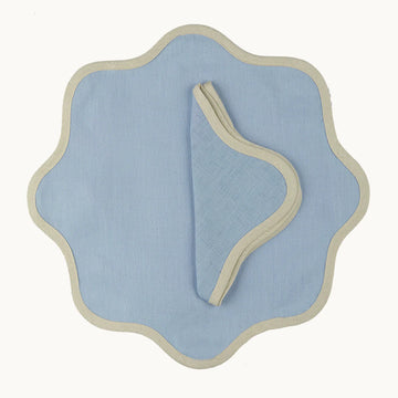 Placemat Linen Daisy Blue