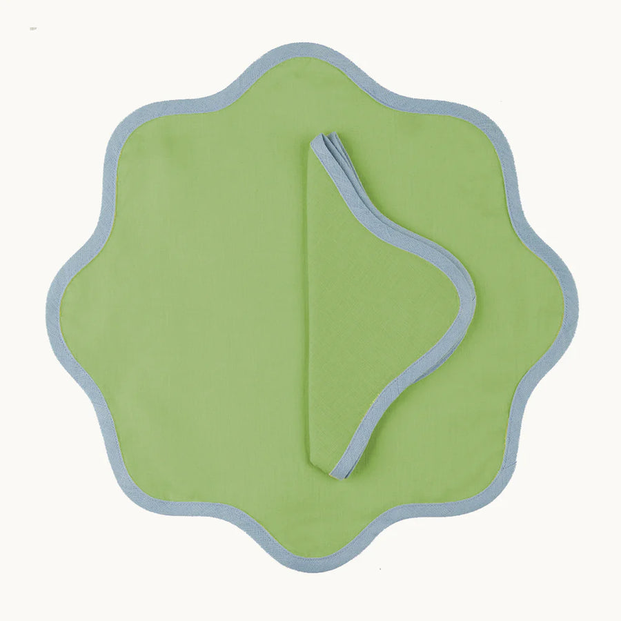 Placemat Linen Daisy Green