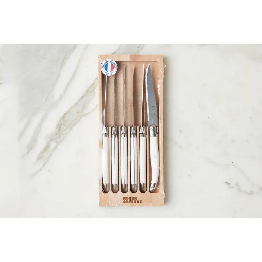 White French Laguiole Steak Knives