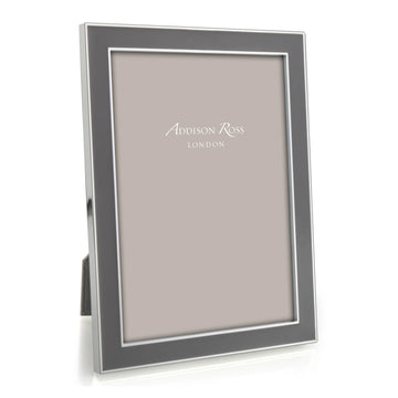 Taupe Enamel & Silver Frame