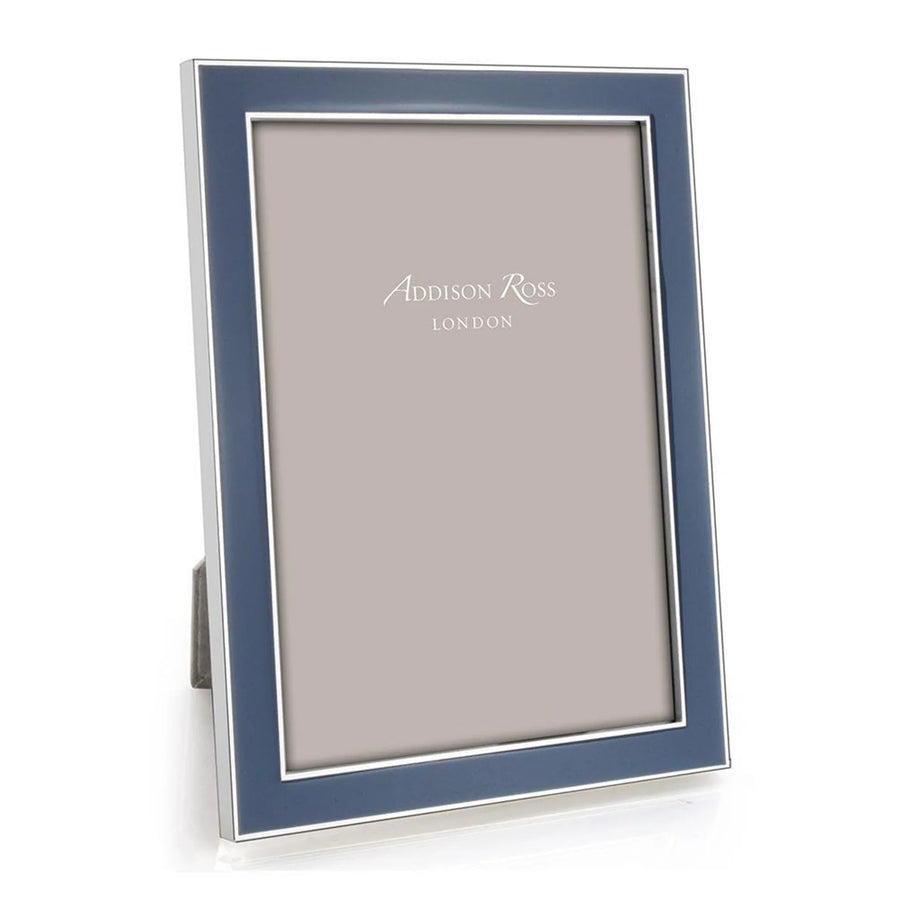 Denim Enamel & Silver Frame