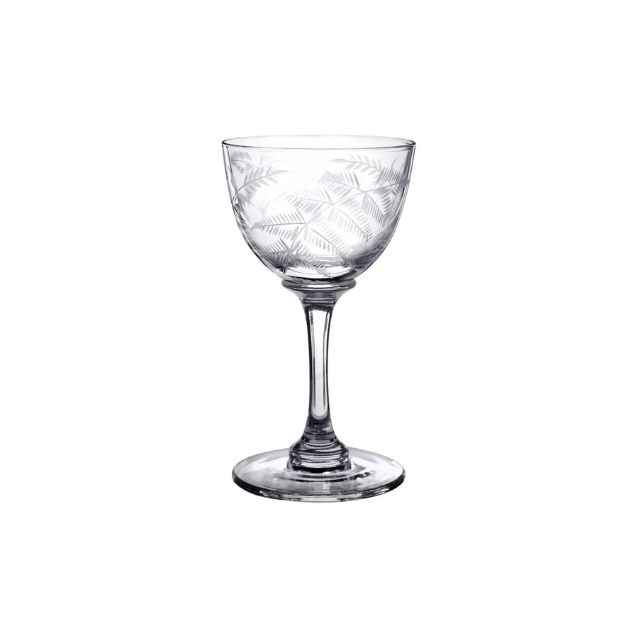 Crystal Liqueur Glasses with Fern Design