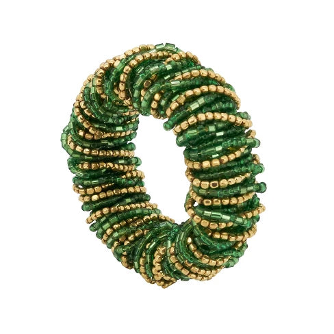 Beaded Napkin Ring Green