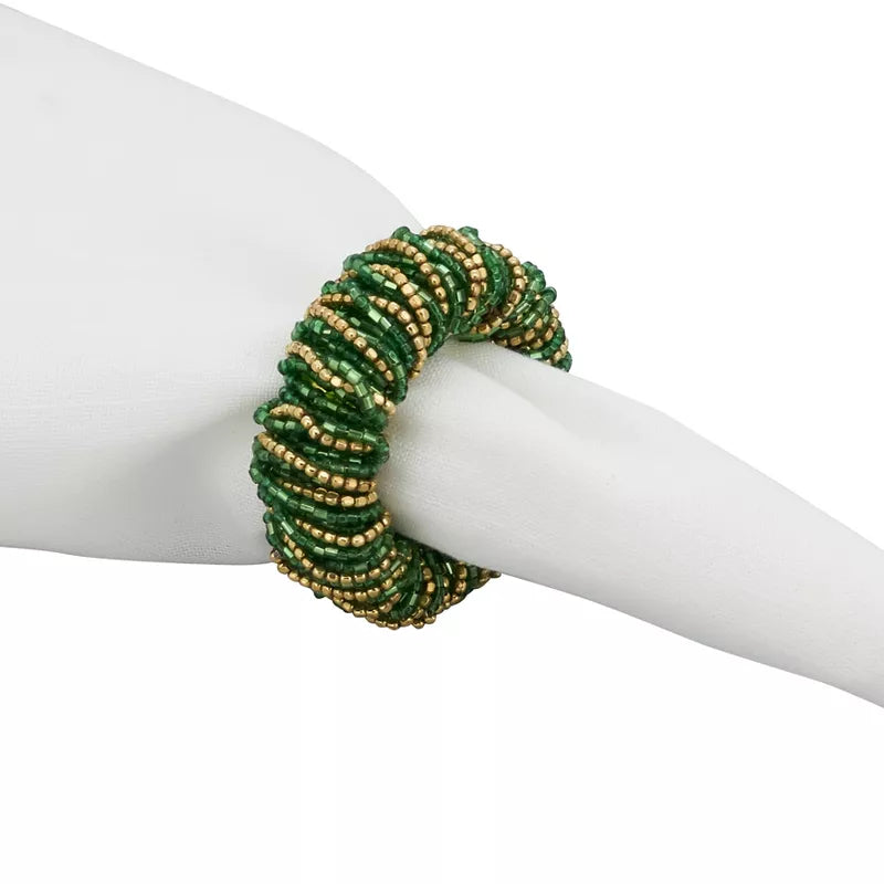 Beaded Napkin Ring Green
