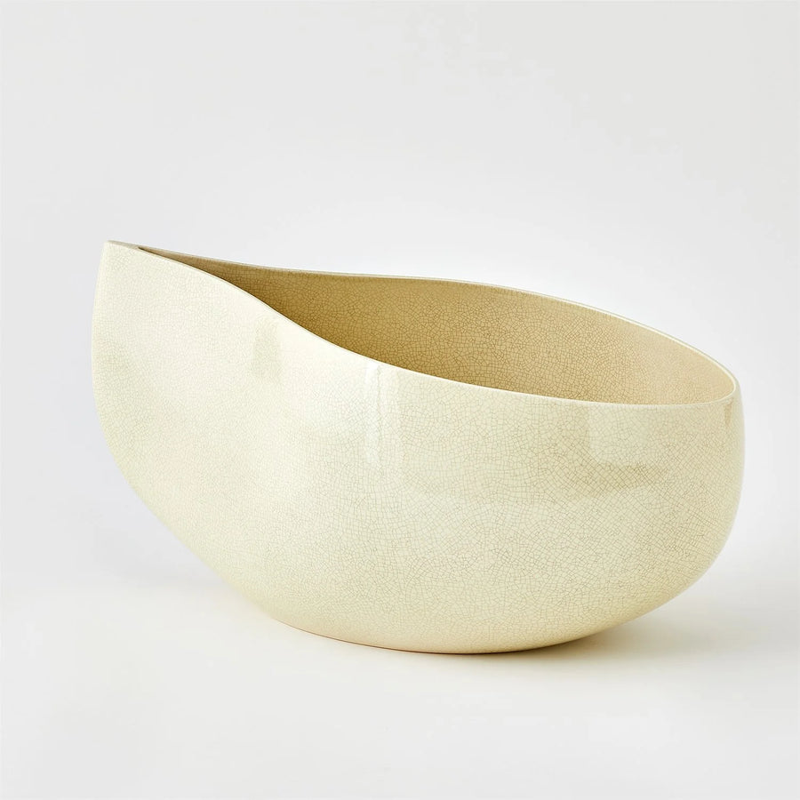 Giant Teardrop Bowl-Butter Crackle