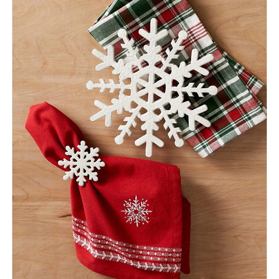 White Snowflake Napkin Ring