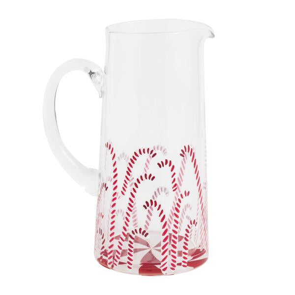Candy Cane Glass Pitcher