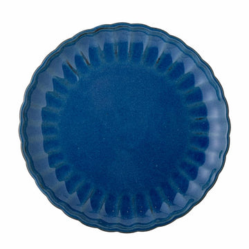 Fluted Dessert Plate Glaze Blue