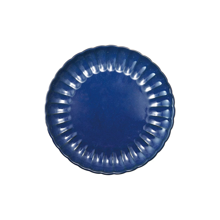 Fluted Dinner Plate Glaze Blue