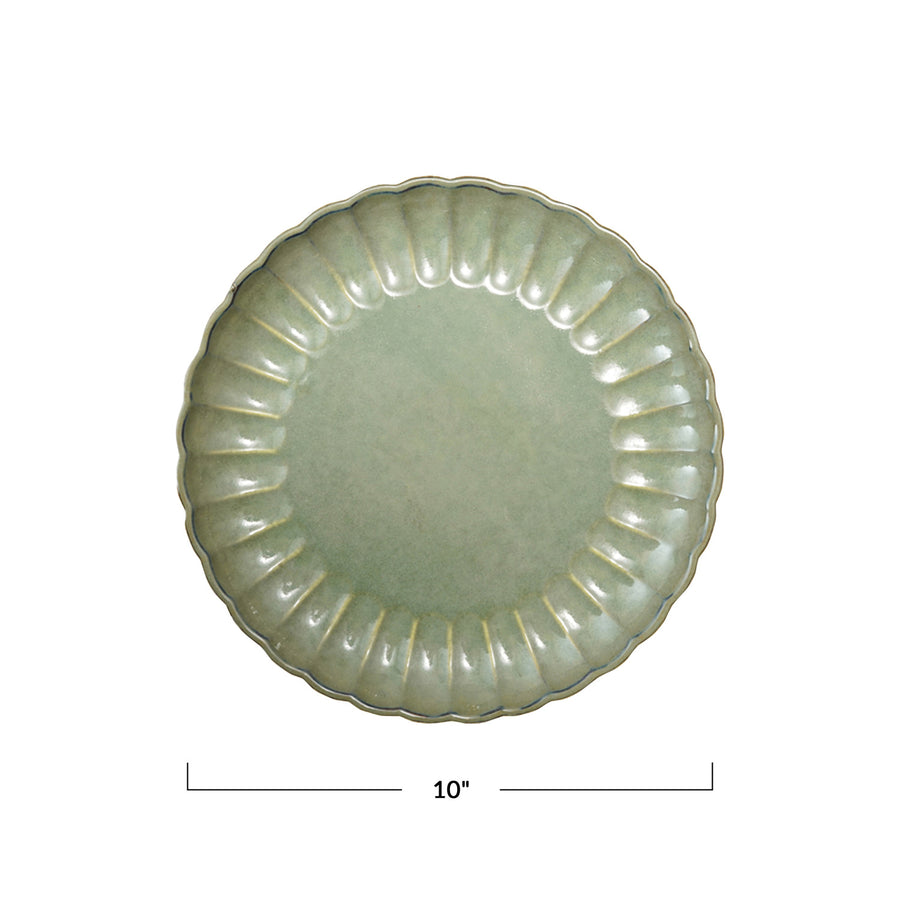 Fluted Dinner Plate Reactive Glaze