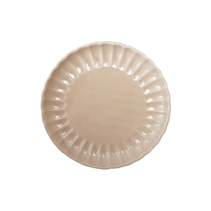 Fluted Dinner Plate Glaze Cream