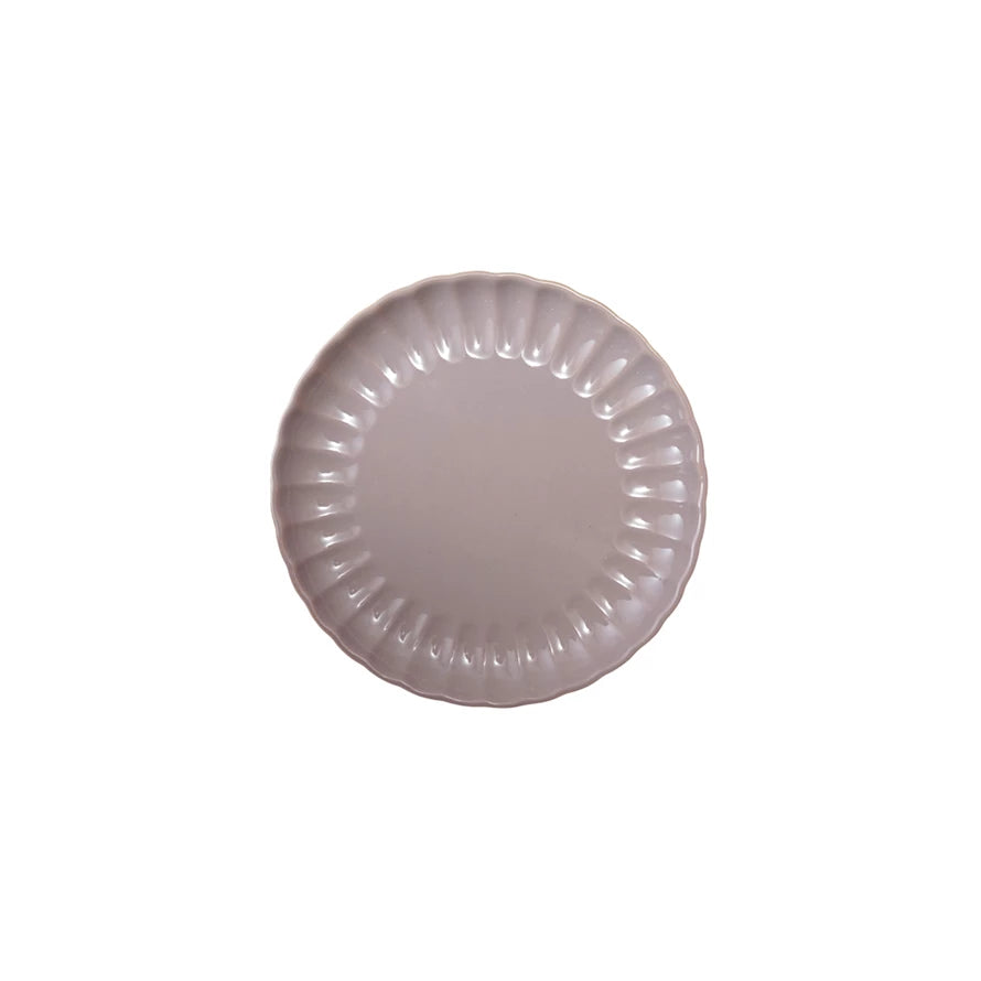 Fluted Dessert Plate Glaze Lavender