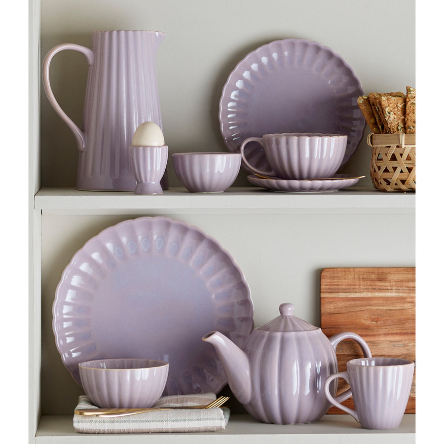 Fluted Dessert Plate Glaze Lavender