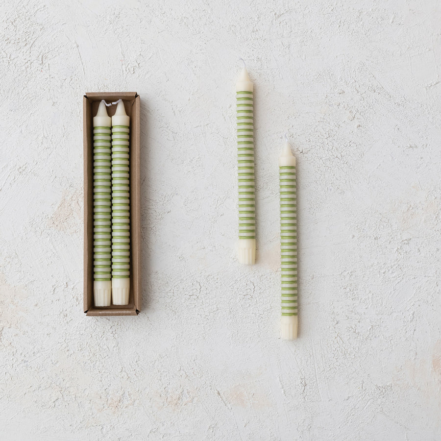 Taper Candles Box Green Set
