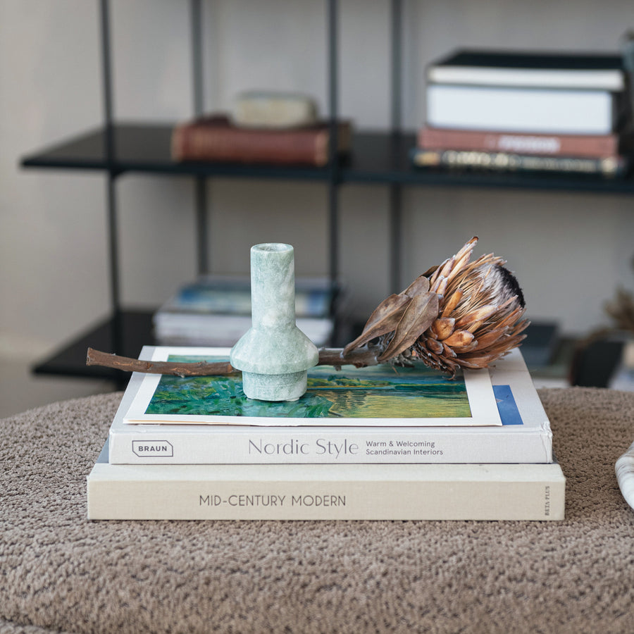 Marble Taper Holder Green