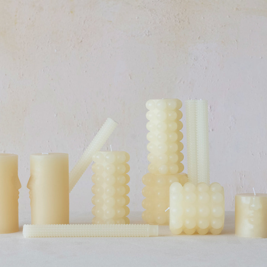 Unscented Hobnail Taper Candle