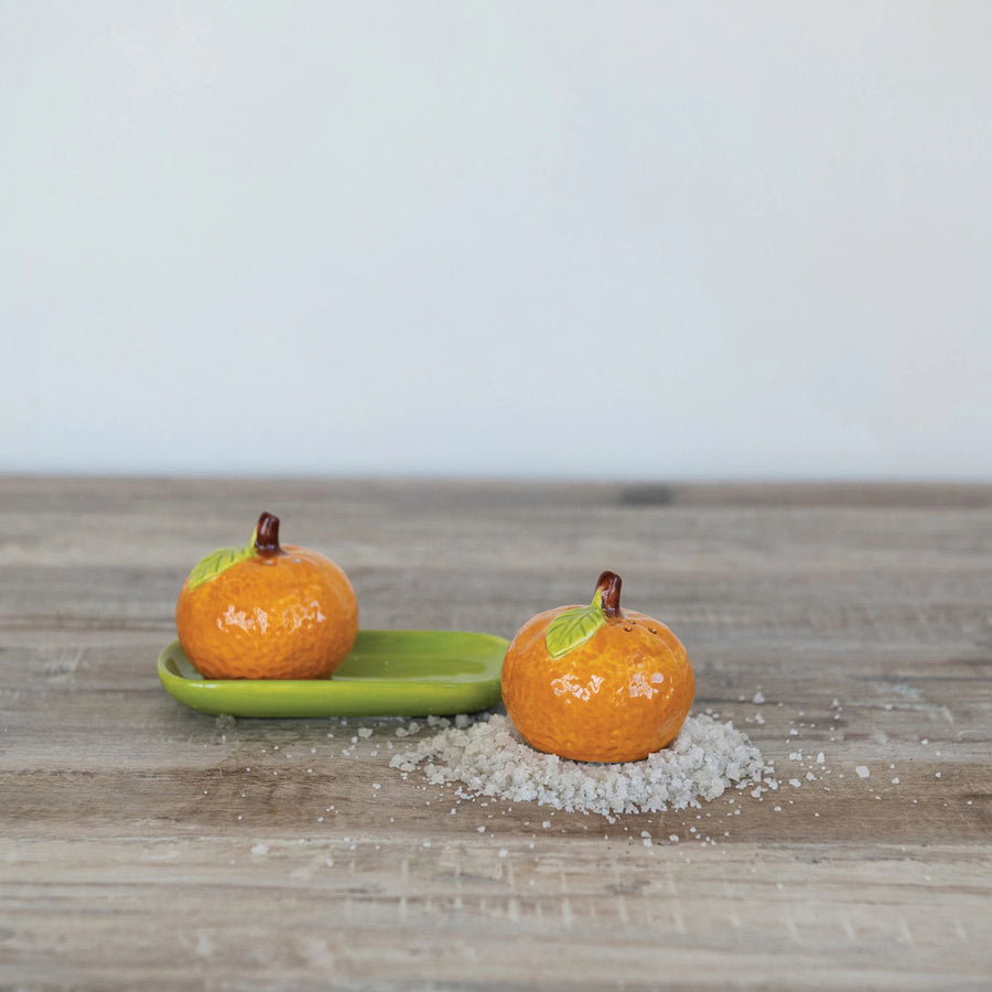 Clementine Shaped Salt & Peppe