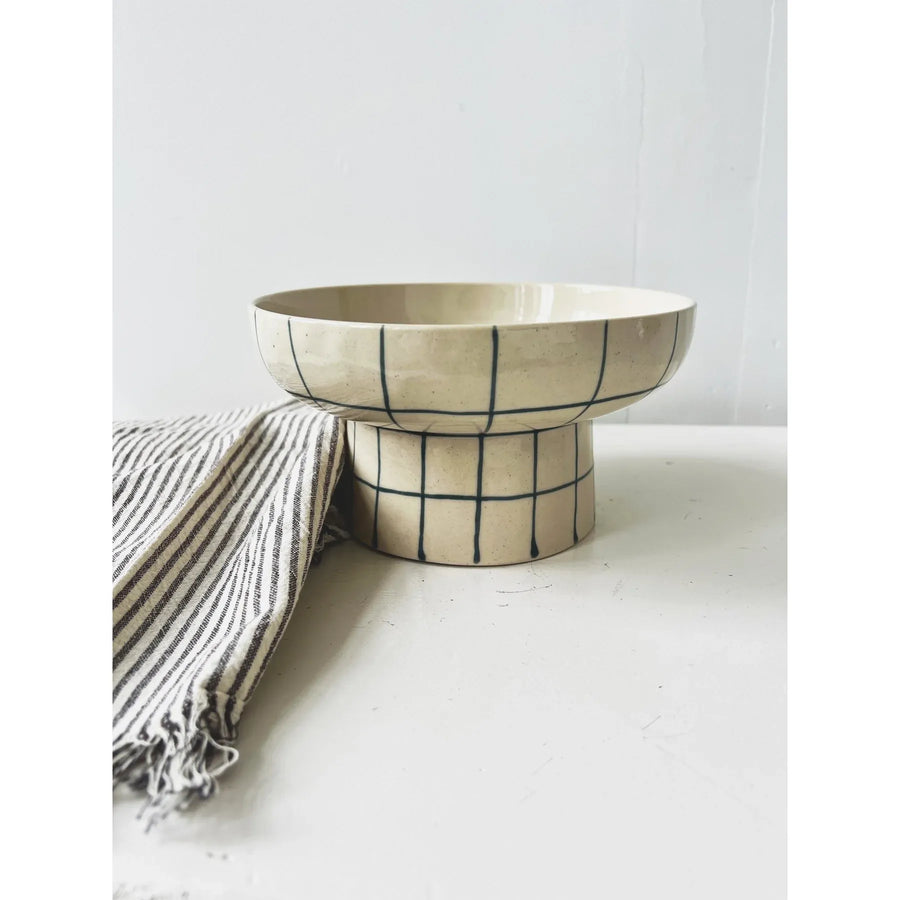 Hand-Painted Pedestal Bowl