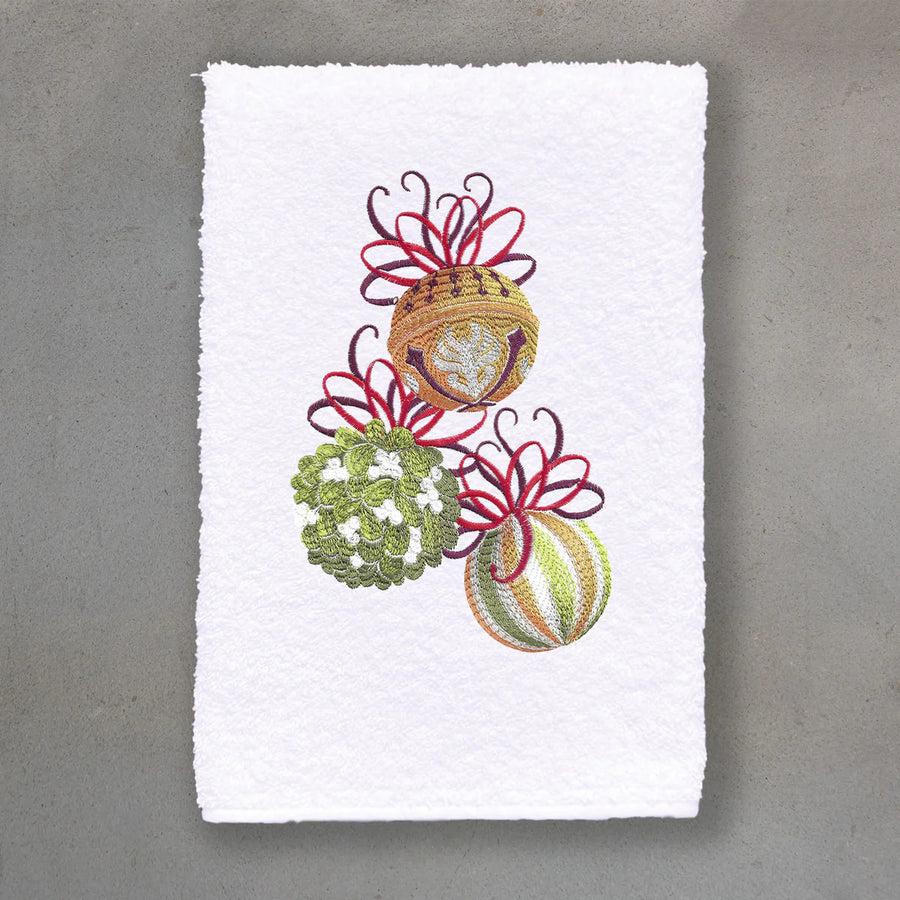 Ornament Guest Towel  White