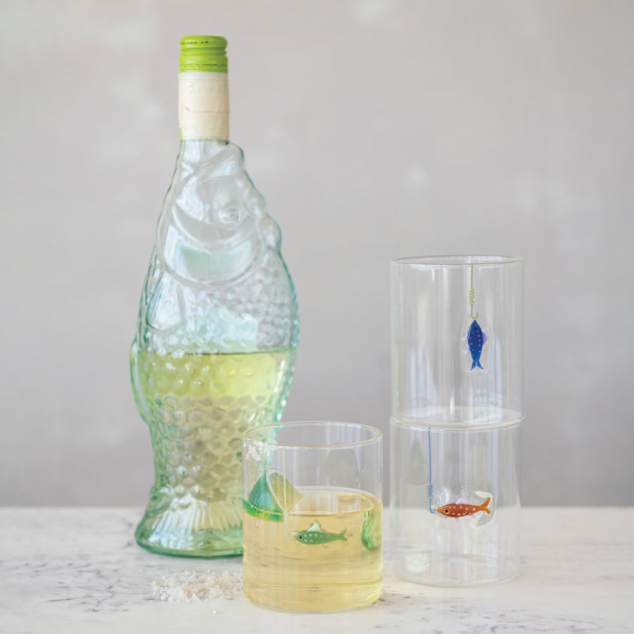 Blown Drinking Glass with Fish