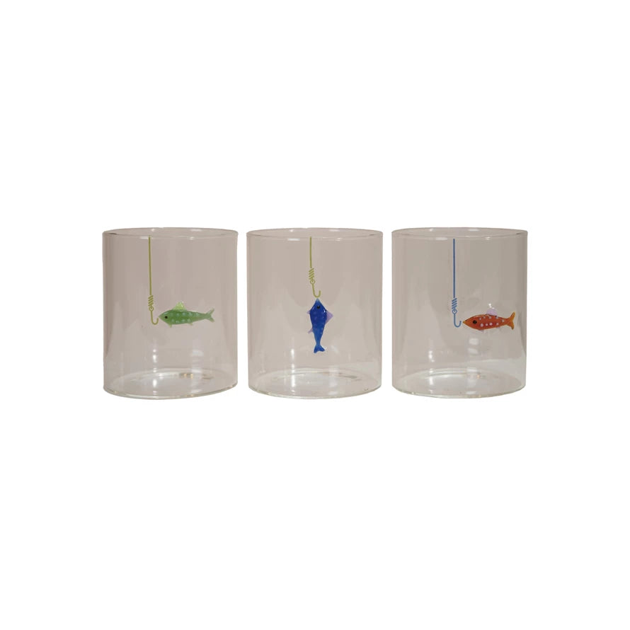 Blown Drinking Glass with Fish