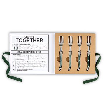 Green Charcuterie Forks Book Box