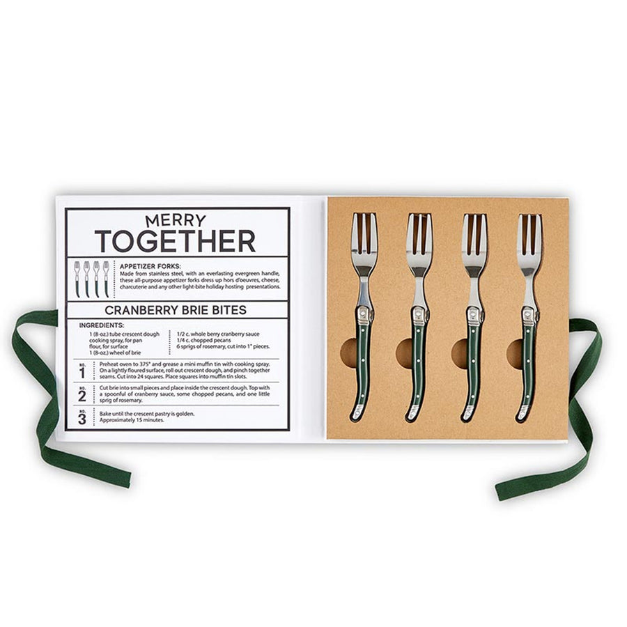 Green Charcuterie Forks Book Box