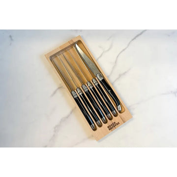 Black French Laguiole Steak Knives