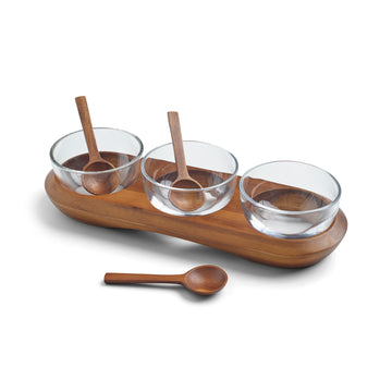 Triple Condiment Server w/ Spoons