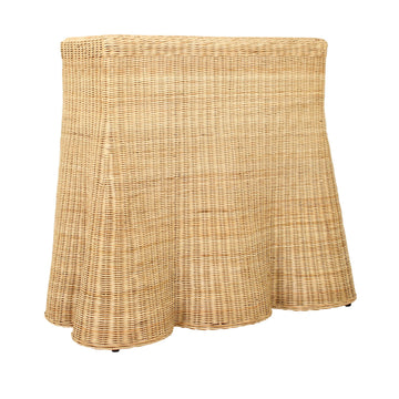 Bonnie Rattan Scalloped Console Table, Natural