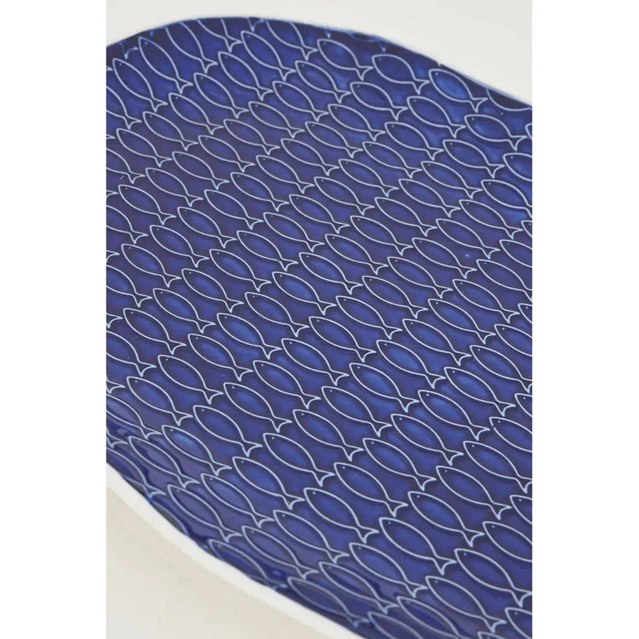 Blue Ceramic Fish Plate