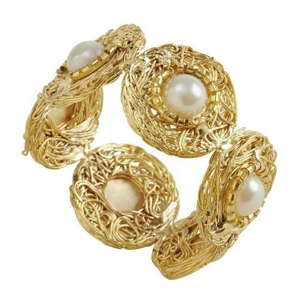 Pearl Bead Napkin Ring Gold