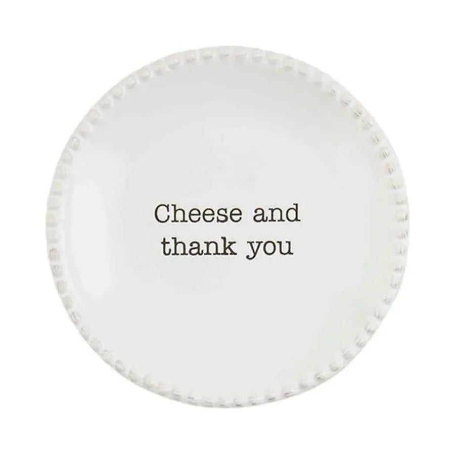 Plate Cheese And Thank You