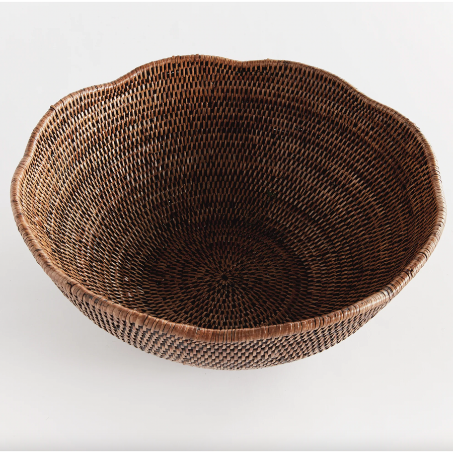 Burma Rattan Scalloped Bowl