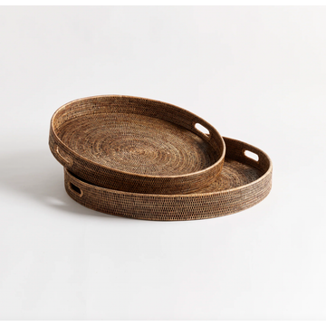 Medium Burma Rattan Round Tray