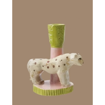 Animal Taper Holder Leopard