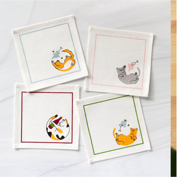 Cats Drinking Cocktail Napkin