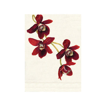 Red Orchid Guest Towel