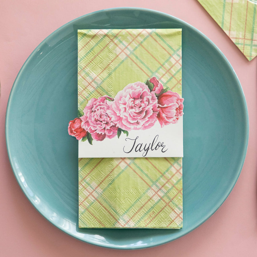 Bright Green Plaid GuestNapkin