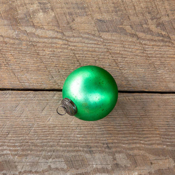 Antique Matte Emerald Glass Ball Ornament