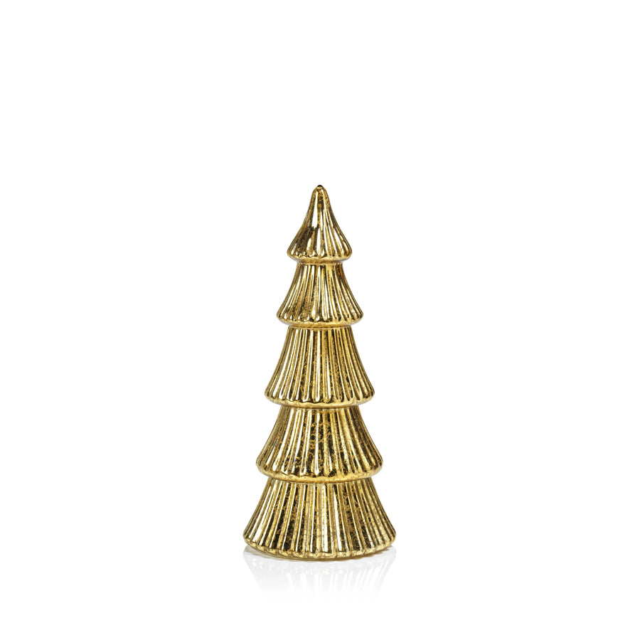 LED Ribbed Antique Medium Tree Gold