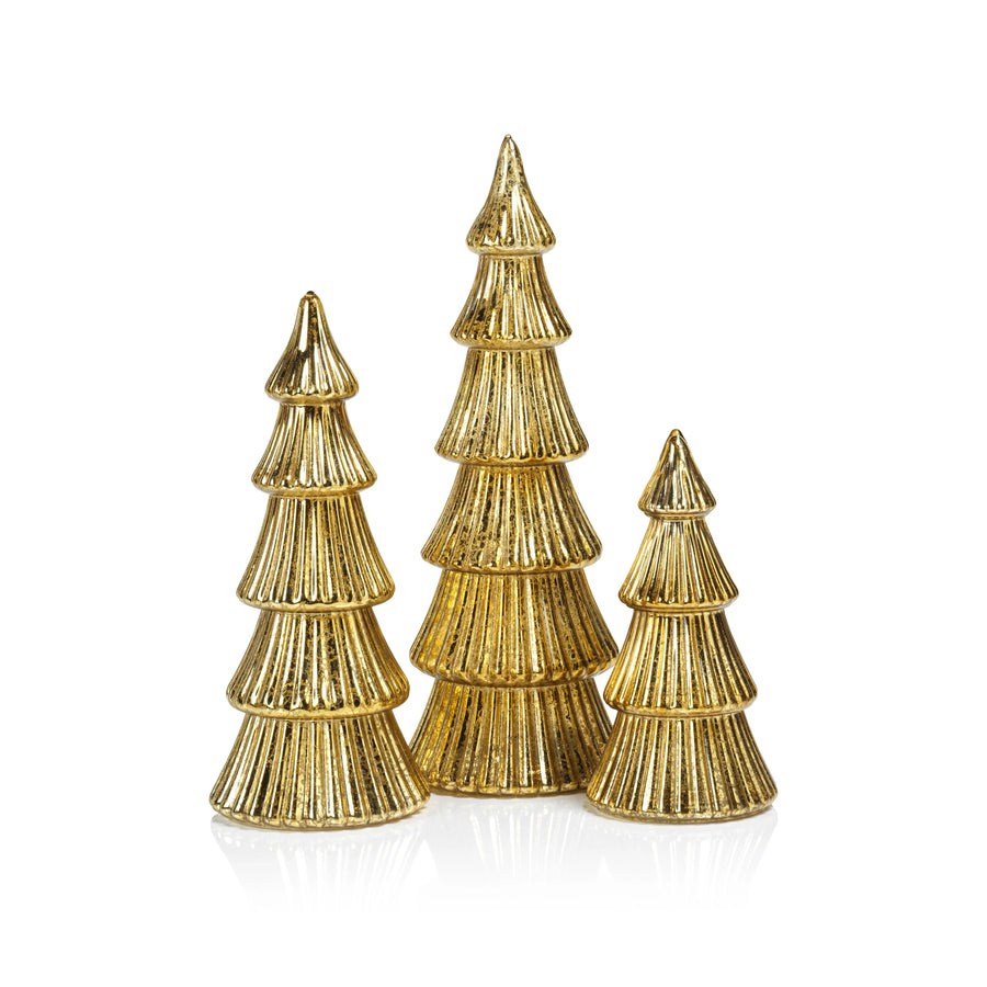 LED Ribbed Antique Medium Tree Gold