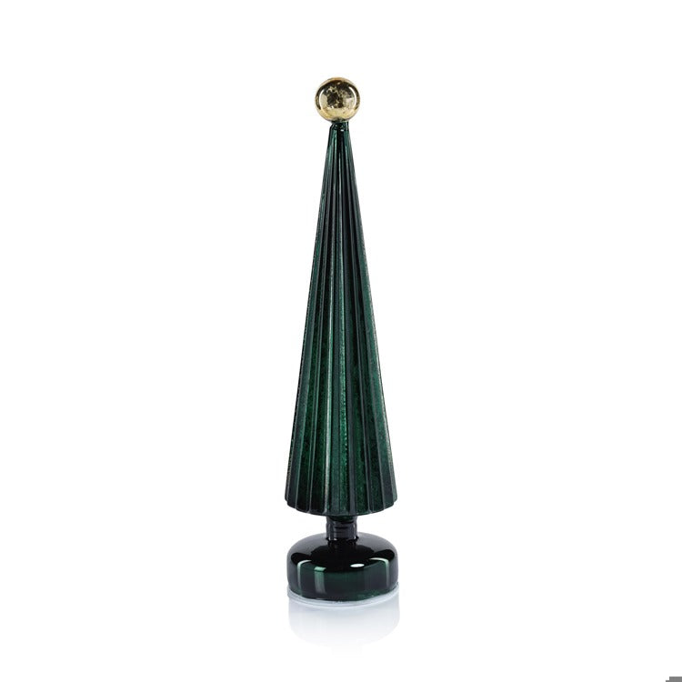 Large LED Tree Globe W/ Finial Green