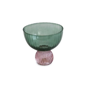 Green &  Lavender Venice Coupe Glass