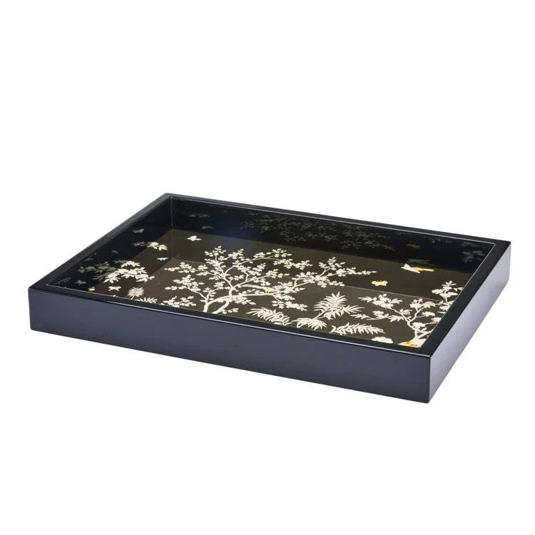 Black Small Chinoiserie Tray