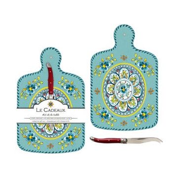 Melamine Cheese Board & Knife -  Madrid Turquoise