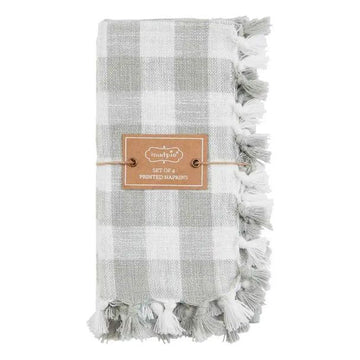 Gray Gingham Cloth Napkin