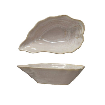 Stoneware Oyster Shell Bowl