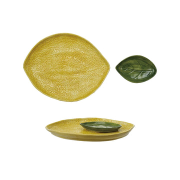 Stoneware Lemon Shaped Platter